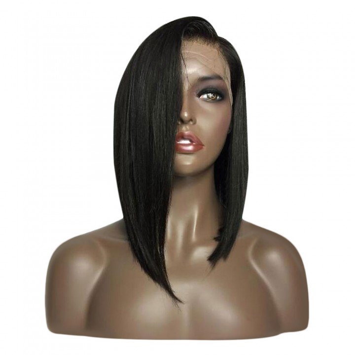 Medium Sided Part Bob Straight Lace Front Syntheti
