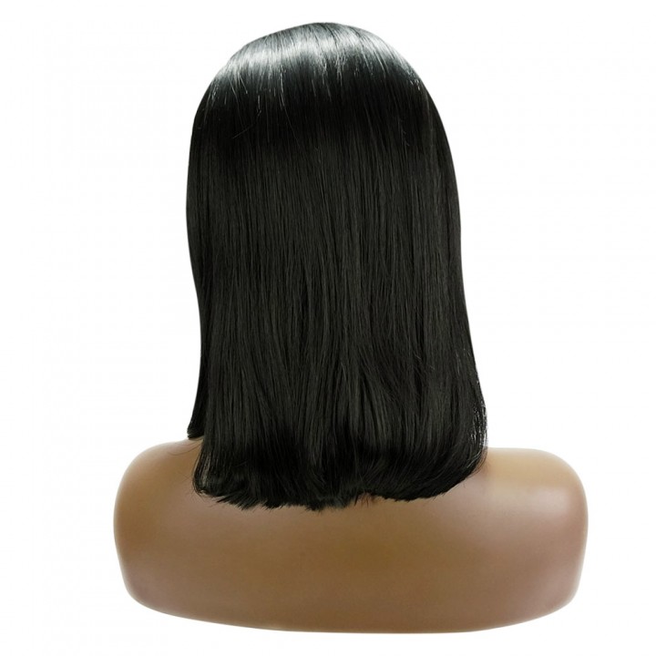 Medium Sided Part Bob Straight Lace Front Syntheti