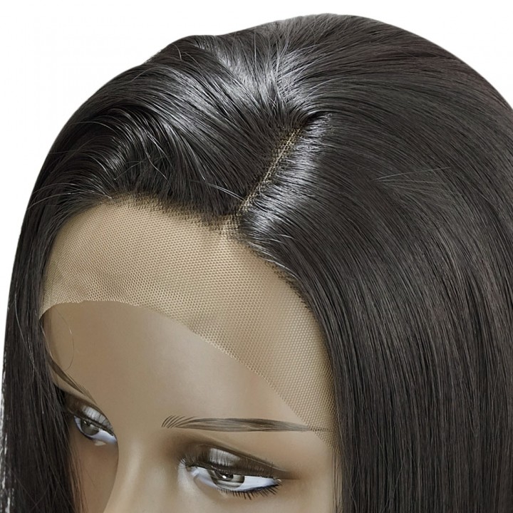 Medium Sided Part Bob Straight Lace Front Syntheti