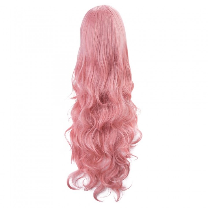 75cm Long Soft Pink Hair Curly Wavy Wigs Cosplay M