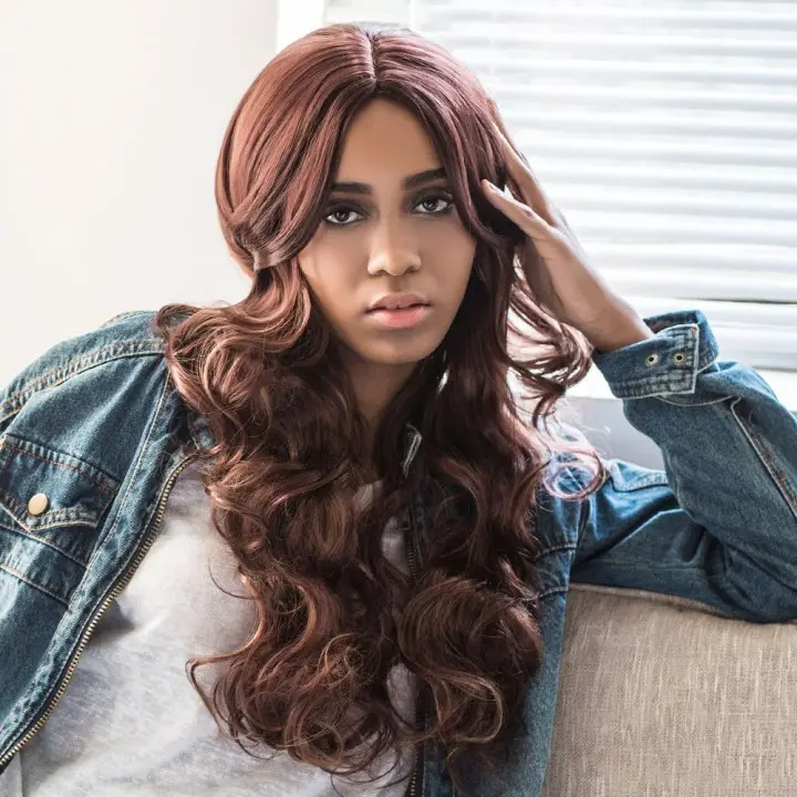 AISIHAIR Women Charming Mixed Brown Fluffy Wavy Sy