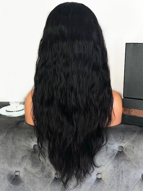 Long Oblique Bang Corn Hot Wavy Synthetic Wig