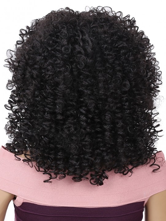 Medium Fluffy Afro Kinky Curly Synthetic Wig