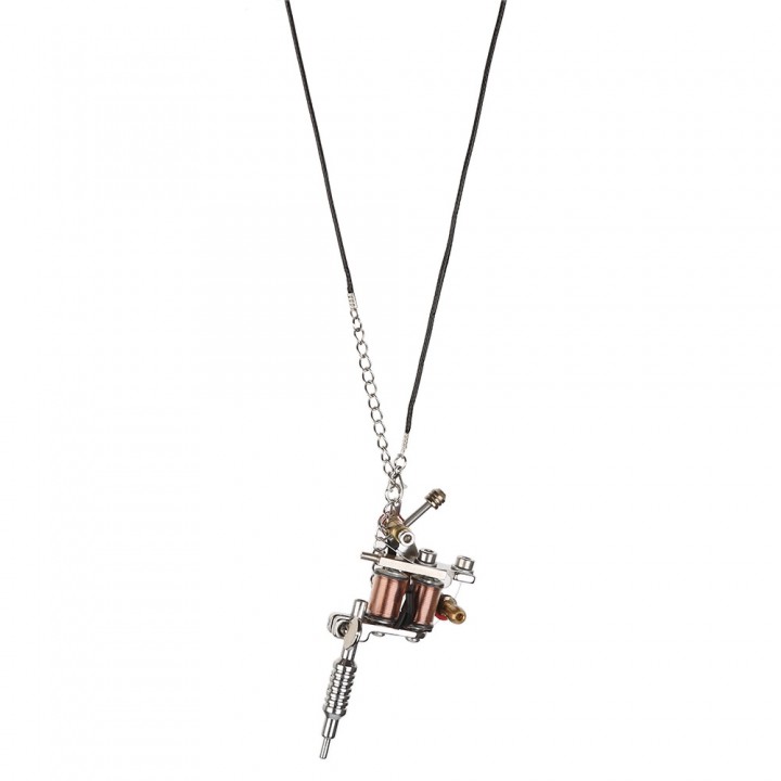Women Men Sliver Mini Jewelry Tattoo Machine Gun N