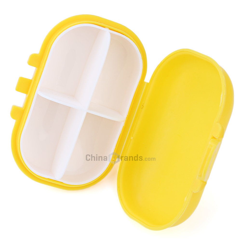 Cute Mini 4 Slots Portable Medical Pill Case Drug