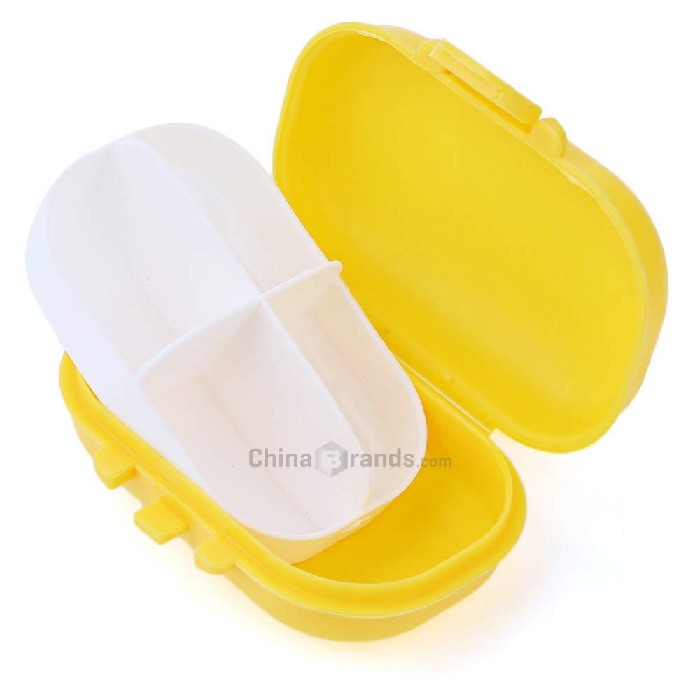 Cute Mini 4 Slots Portable Medical Pill Case Drug
