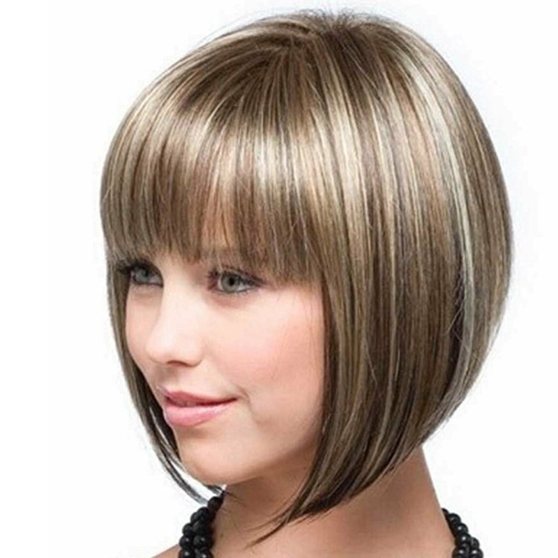 Gradient Ramp Bob Haircut Straight Short Wig