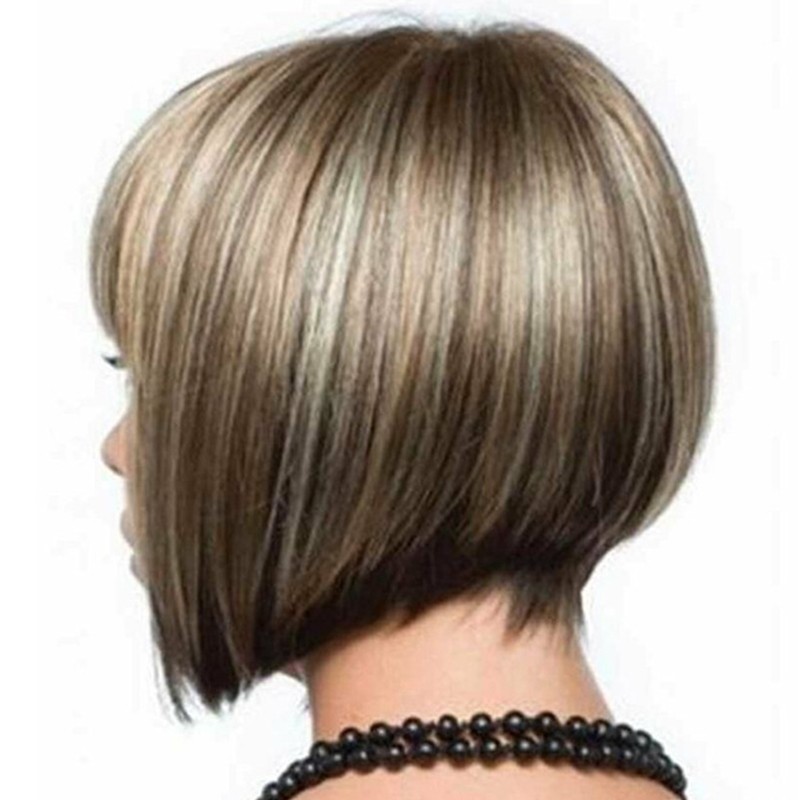 Gradient Ramp Bob Haircut Straight Short Wig