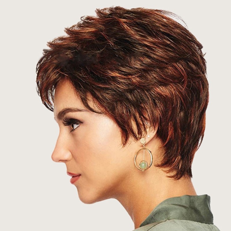 Fashion Slim Face Elegant Small Curl Short Wig