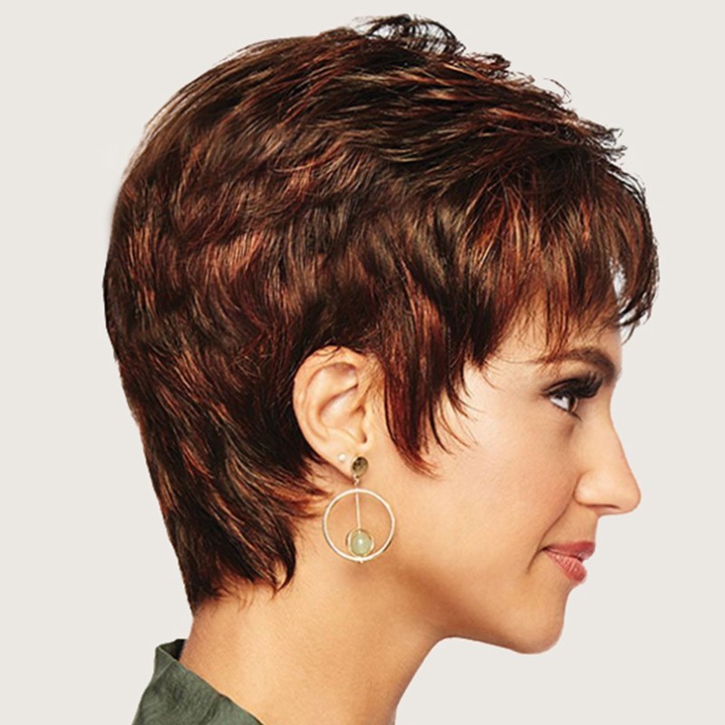 Fashion Slim Face Elegant Small Curl Short Wig