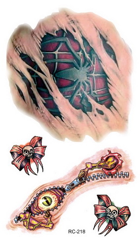 5PCS Waterproof Temporary Tattoo Stickers Horror Scar E