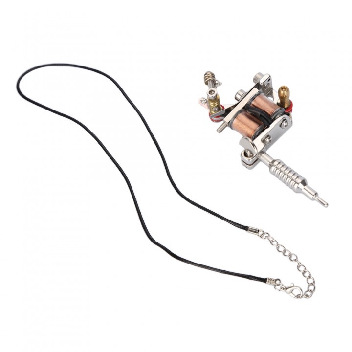 Women Men Sliver Mini Jewelry Tattoo Machine Gun N