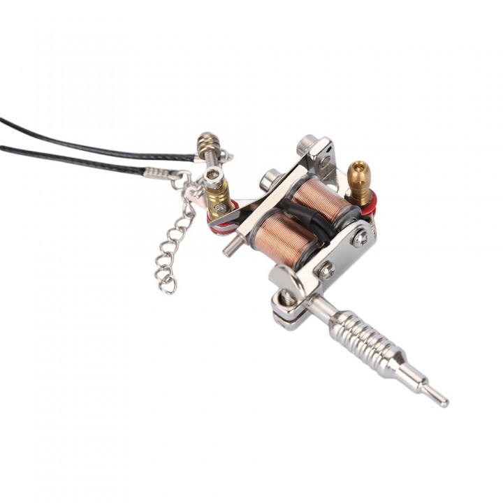 Women Men Sliver Mini Jewelry Tattoo Machine Gun N