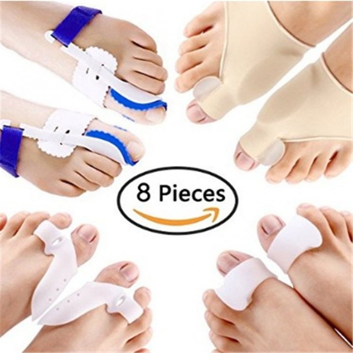 8PCS/SET Hallux Valgus Corrector Alignment Toe Separator Pain Relief Foot Care