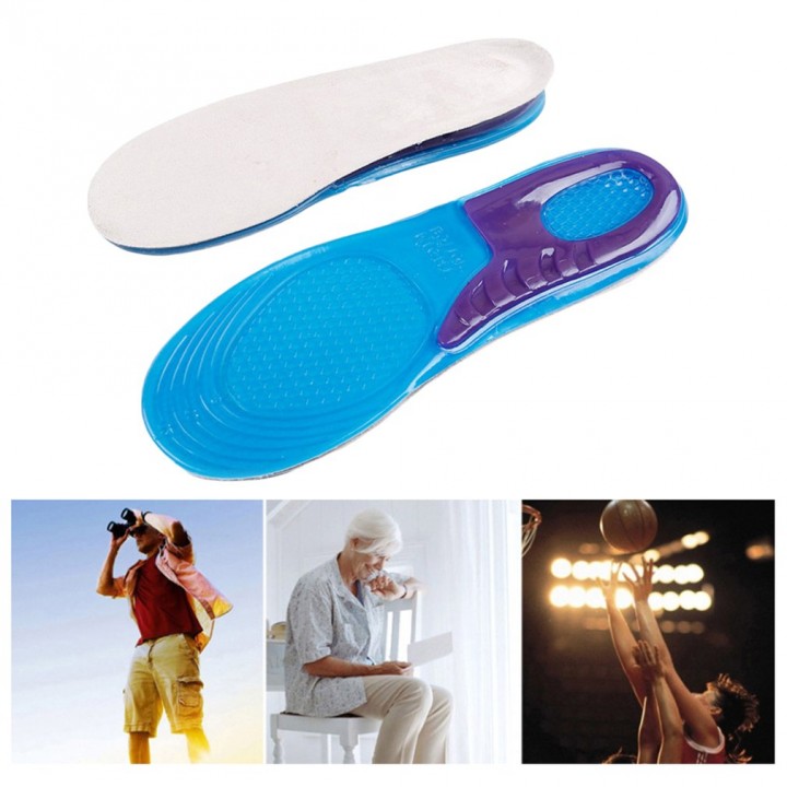 Elastic Silicon Gel Insoles Shock Absorption Running Sport Cushioning Insoles