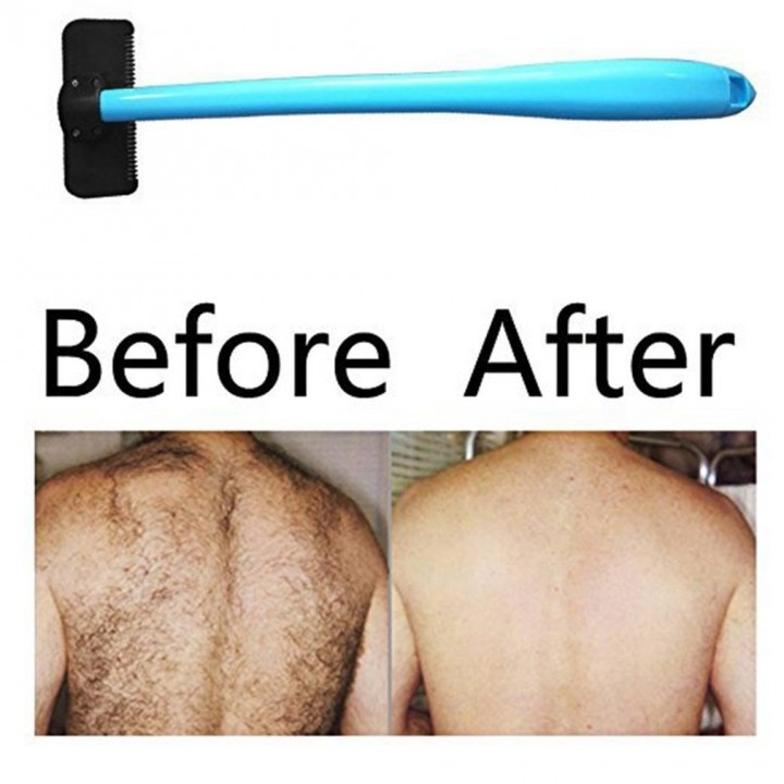 Manual Back Hair Shaver Stainless Steel Blade Pain-Free Hair Remover Razor