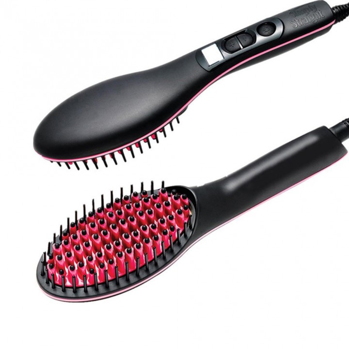 Hair Straight Electric Brush Professional LCD Fast Hair Straightener Comb