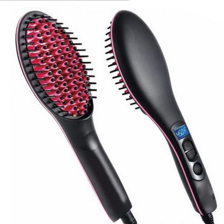 Hair Straight Electric Brush Professional LCD Fast Hair Straightener Comb