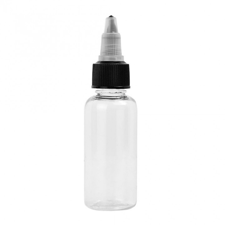 10pcs 30ml Plastic Twist Cap Empty Tattoo Ink Pigment Clear Transparent Bottle