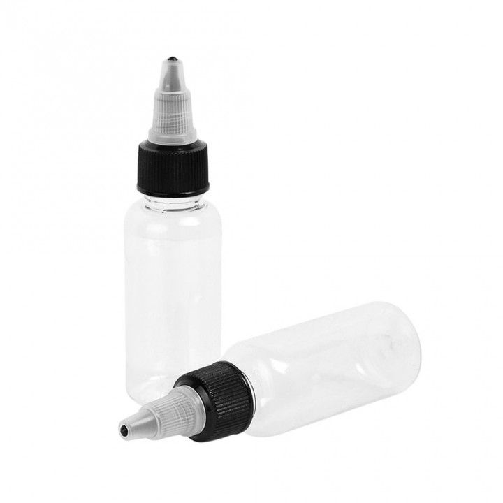 10pcs 30ml Plastic Twist Cap Empty Tattoo Ink Pigment Clear Transparent Bottle