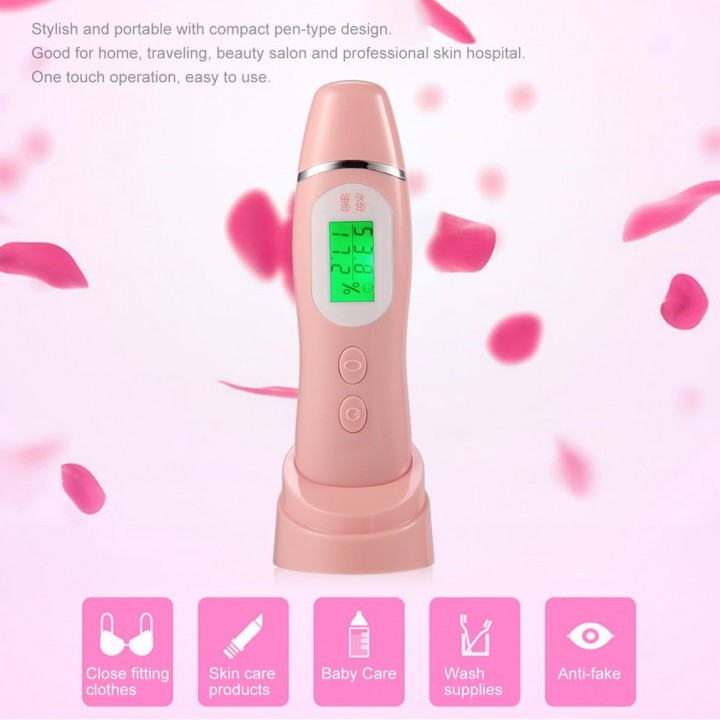 LCD Digital Moisture Monitor Detector Facial Tester Skin Tool Analyzer Skin