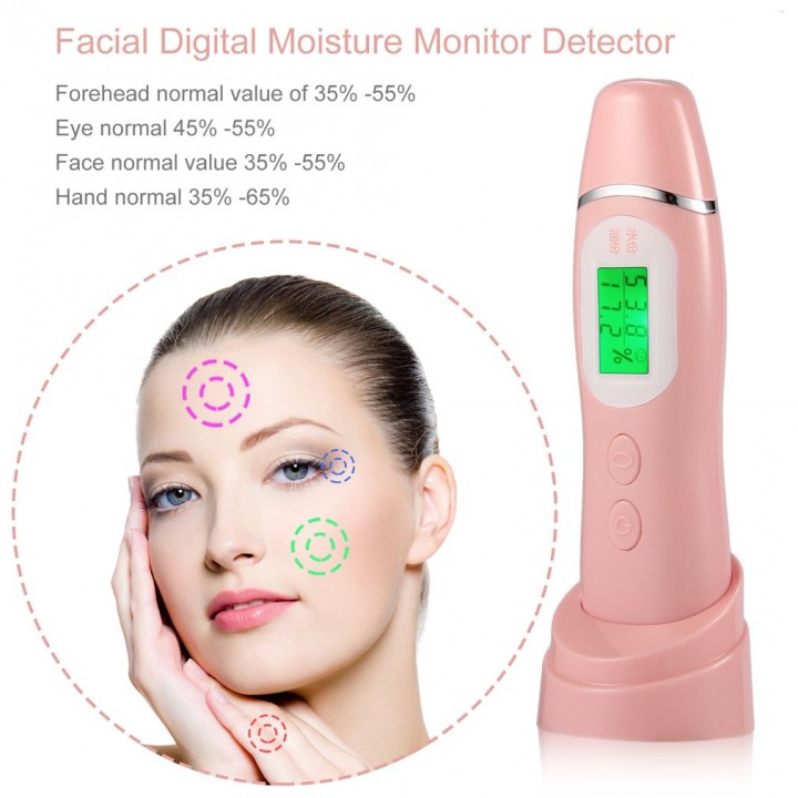 LCD Digital Moisture Monitor Detector Facial Tester Skin Tool Analyzer Skin