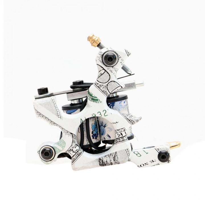 Cast Iron Tattoo Machine US Dollar Design 10 Wrap Coil Tattoo Gun For Body Art