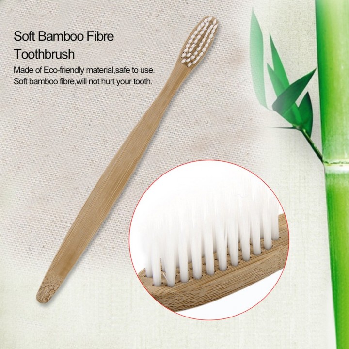 3pcs/set Environment-friendly Toothbrush Bamboo Toothbrush Soft Bamboo Fibre