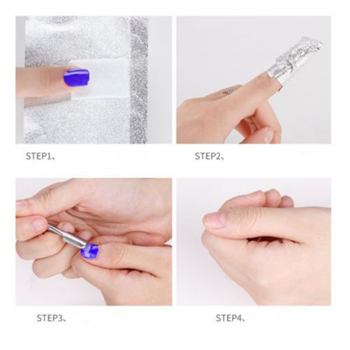 100pcs Aluminium Foil Nail Art Soak Off Acrylic Gel Polish Nail Wraps Remover