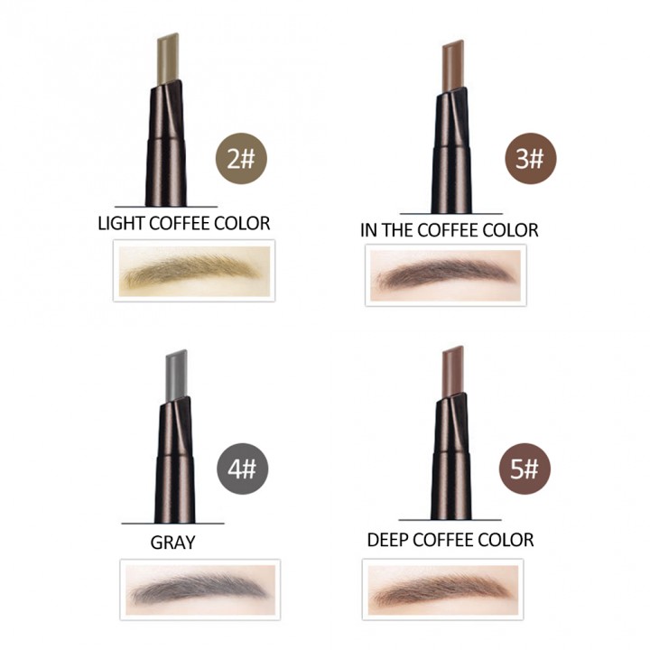 Double Head Automatic Rotation Waterproof Eye Brow Eyeliner Pen Makeup Pencil