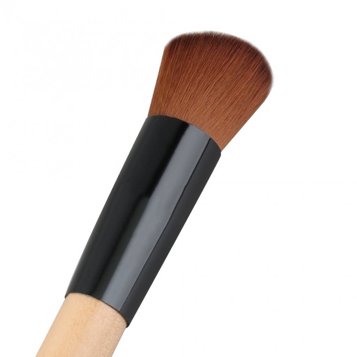 Flat Angled Wooden Liquid Foundation Powder Contour Makeup Brush Tool