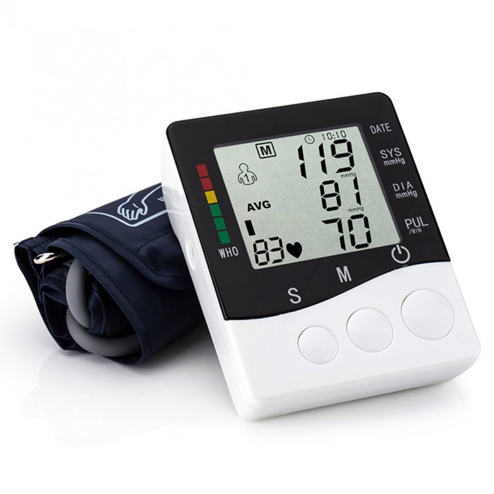Digital LCD Wrist Blood Pressure Monitor Heart Beat Rate Pulse Measure Device