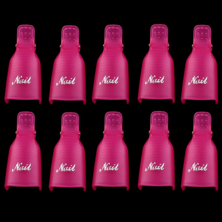 10x Stylish Nail Art Soak Off Clip Cap UV Gel Polish Remover Wrap Tool