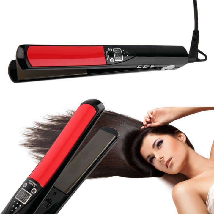 Professional Ceramic Digital LCD Hair Straightening Straightener Flat Iron