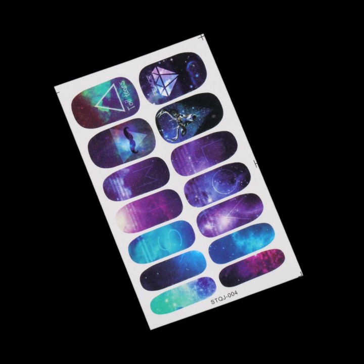 6 Styles Full Cover Nail Art Stickers Polish Watermark Nail Stickers