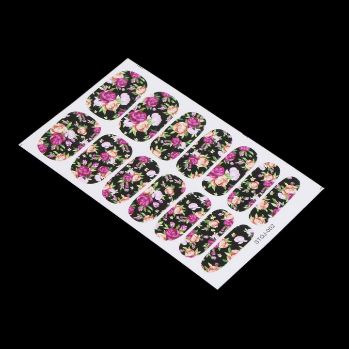 6 Styles Full Cover Nail Art Stickers Polish Watermark Nail Stickers