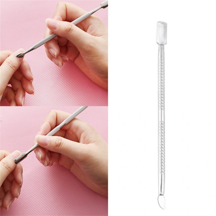 Stainless Steel Cuticle Nail Pusher Remover Trimmer Manicure Pedicure Tool