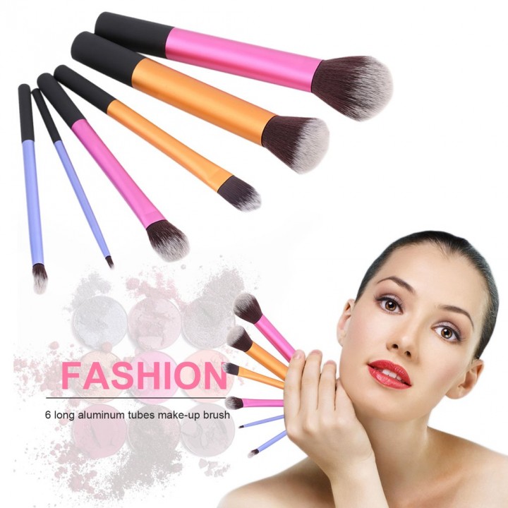 New 6pcs Powder Cosmetic Makeup Brush Set Blush Brushes Foundation Tool