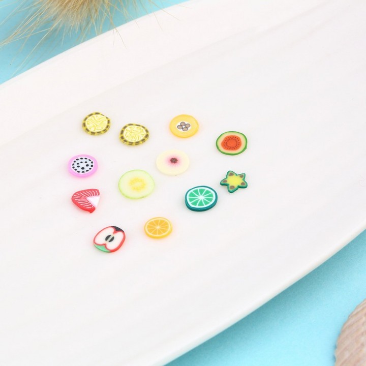 1000Pcs DIY Fruit Fimo Polymer Clay Slices Nail Art Sticker Tip Decorations