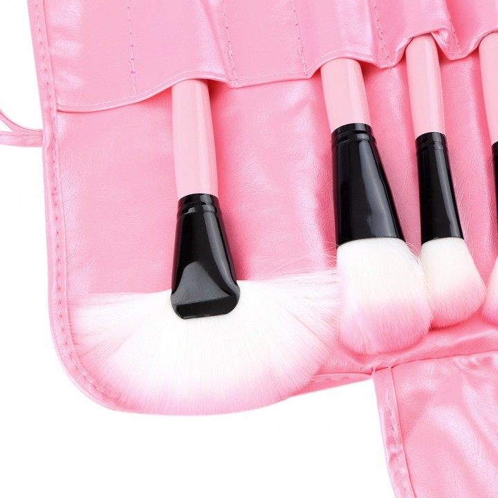 Pink Pro 32Pcs Superior Soft Cosmetic Makeup Brush Set Kit + Pouch Bag