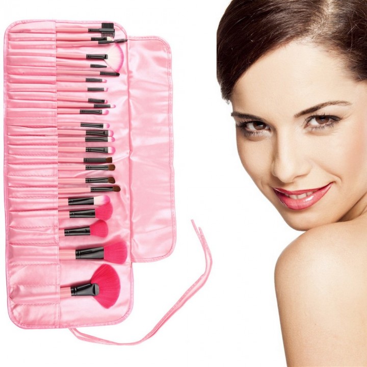 24 pcs Professional Cosmetic Makeup Brush Set Kit Brushes&amp;tools Make Up Case