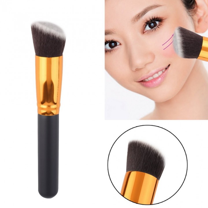 Cosmetic Angled Flat Top Brush Face Makeup Blusher Powder Foundation Tool