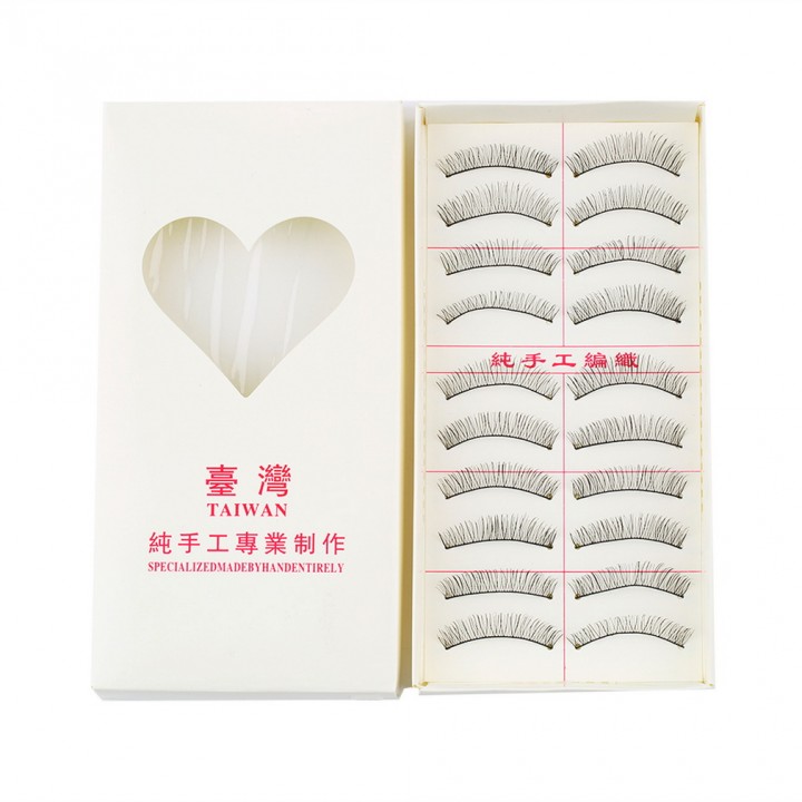 1set/10 Pairs Handmade Fake False Eyelash Lashes Natural Transparent Black