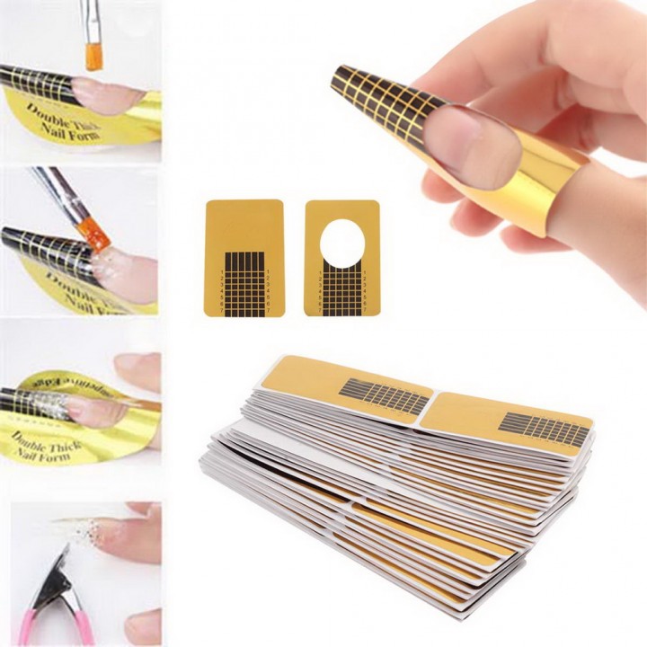 100pcs Nail Art Form Guide for Acrylic UV Gel Tips Extension Art Nail Tools