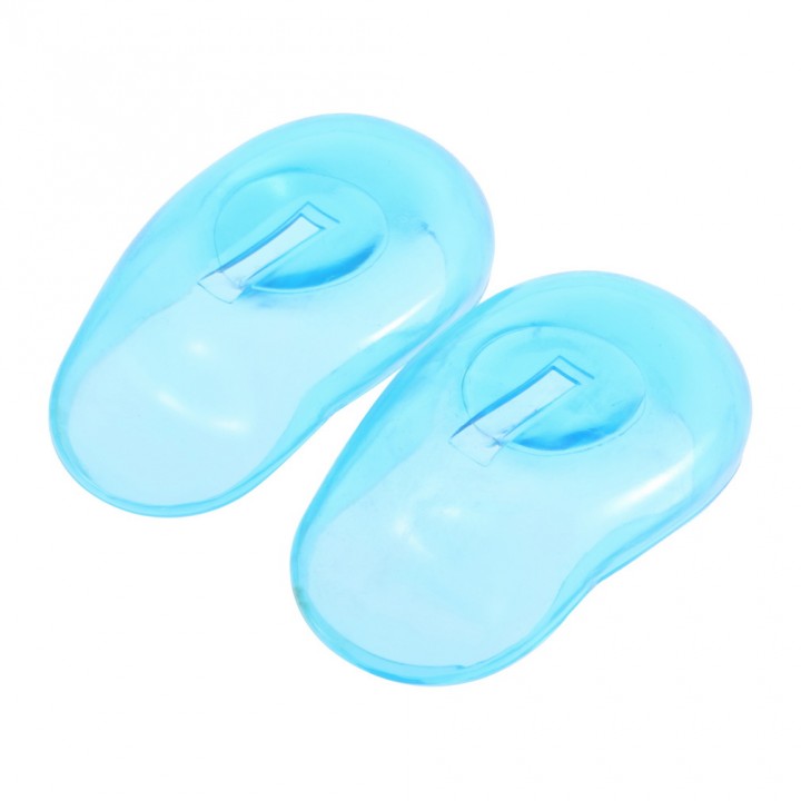 2PCS Clear Silicone Ear Cover Hair Dye Shield Protect Salon Color Blue New
