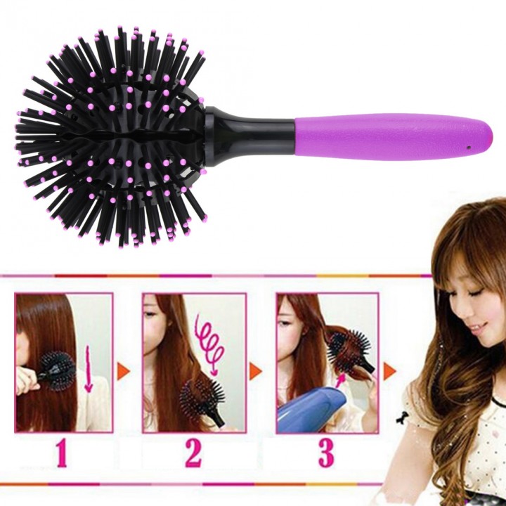 3D Hair Brush Ball Style Blow Drying Detangling Salon Heat Resistant Comb New