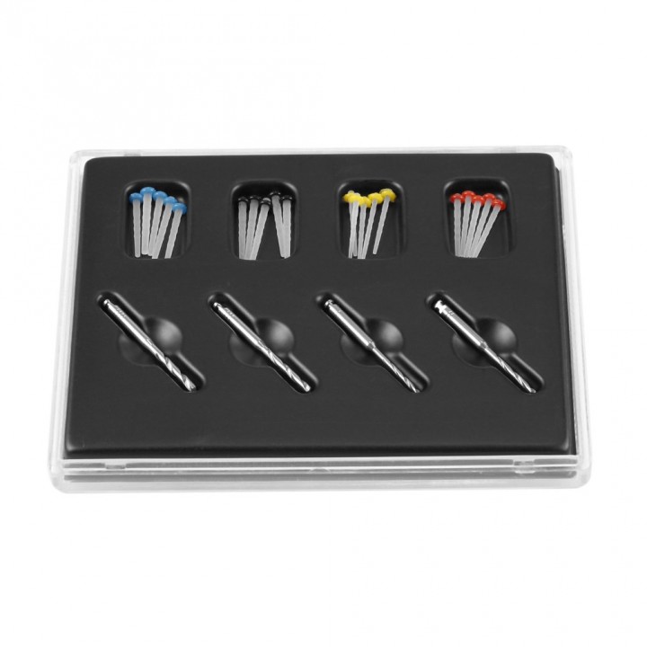 Tooth Care Glass Fiber Resin Post 4-Drill Screw Thread Quartz Set Dental Oral