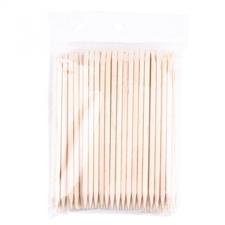 100Pcs Nail Art Orange Wood Stick Cuticle Pusher Remover Nails Care Tool