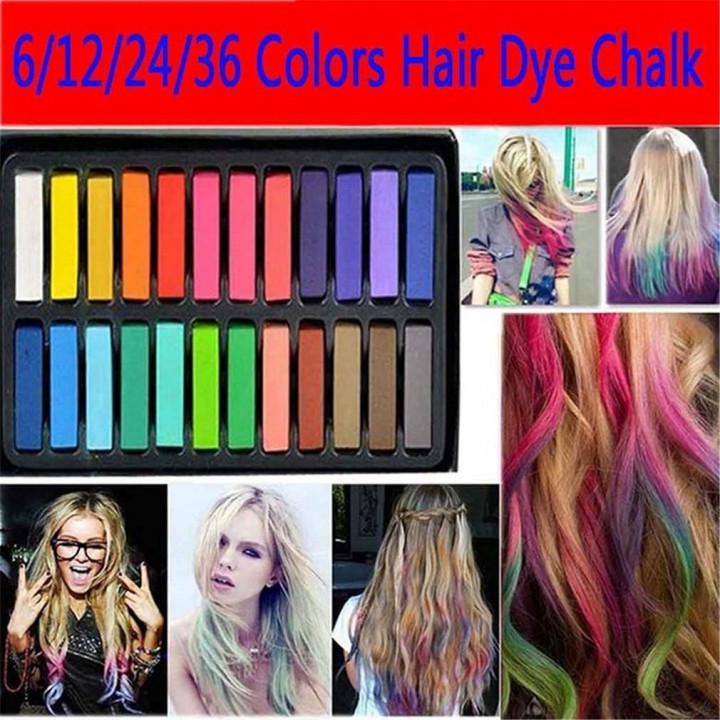 12/24/36 Colors Non-toxic Temporary Pastel Hair Square Hair Dye Color Chalk