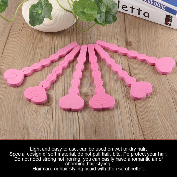 6 PCS Magic Sponge Hair Soft Curler Roller Tool Salon Hair Style Accessory
